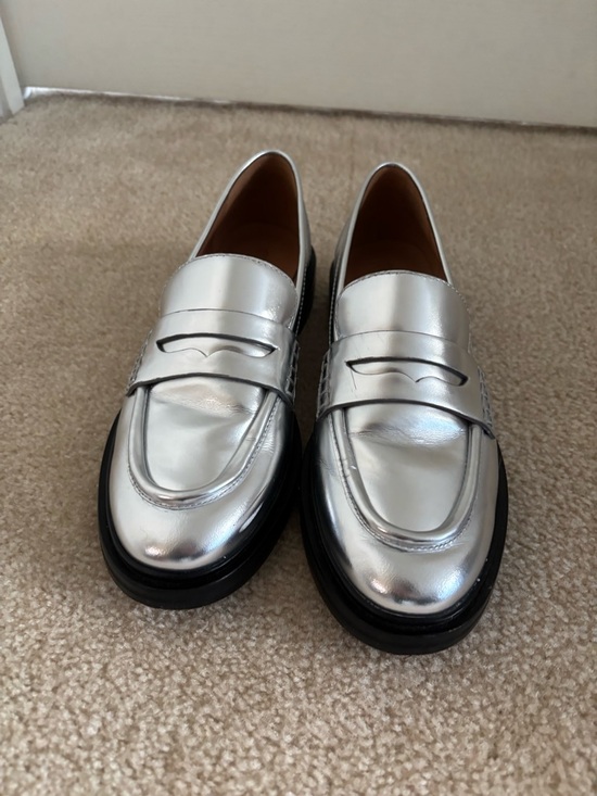 Madewell Shoes - Madewell Women’s Silver Metallic Penny Loafers
